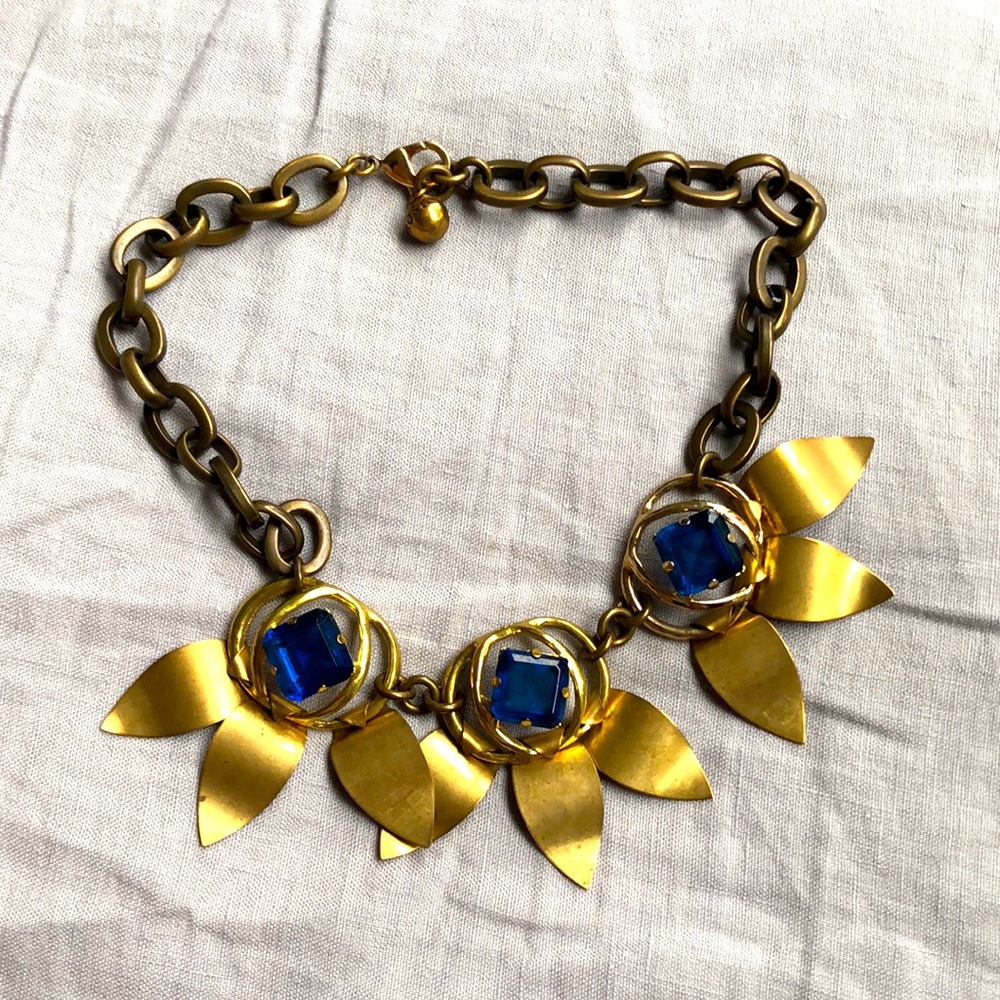 Lulu Frost blue gem statement necklace, one size